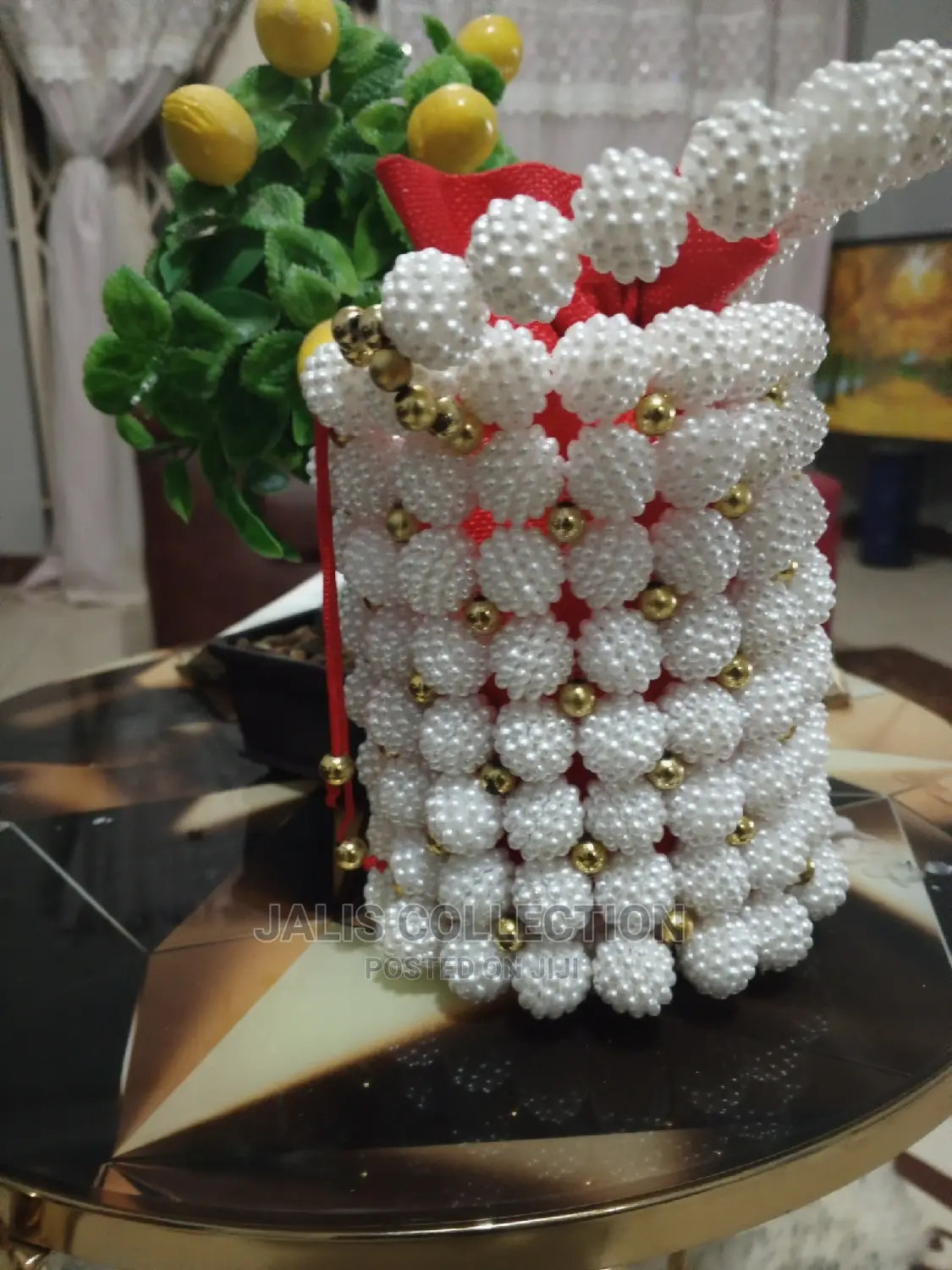 Cylindrical Beaded Bag