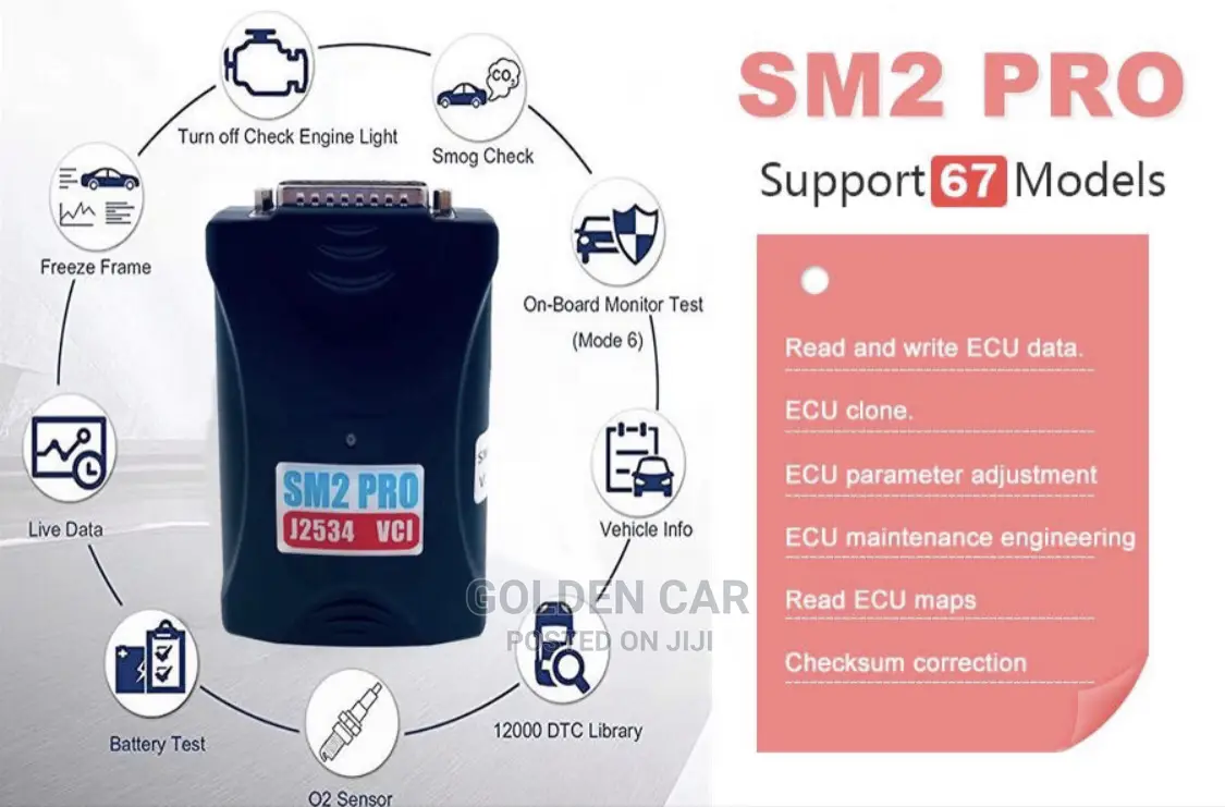 Sm2 Pro J2534 Vci Car Ecu Programmer With 67in1 Dongle