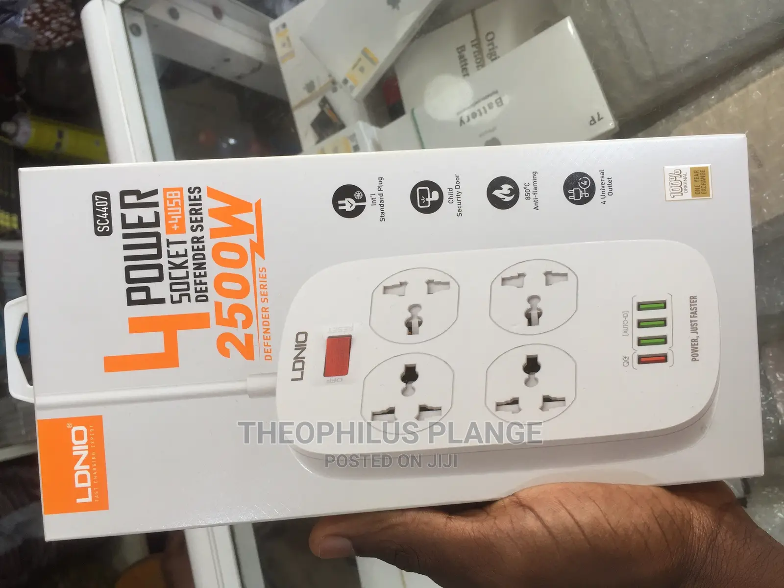 4 Power Multi Socket With 4 USD Ports