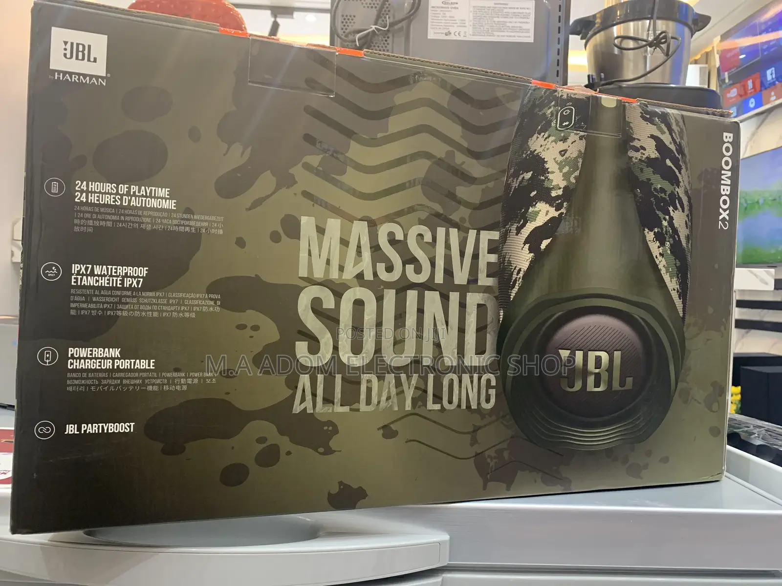 JBL Boombox 2 - Bluetooth Speaker, Powerful Bass, IPX7 Water
