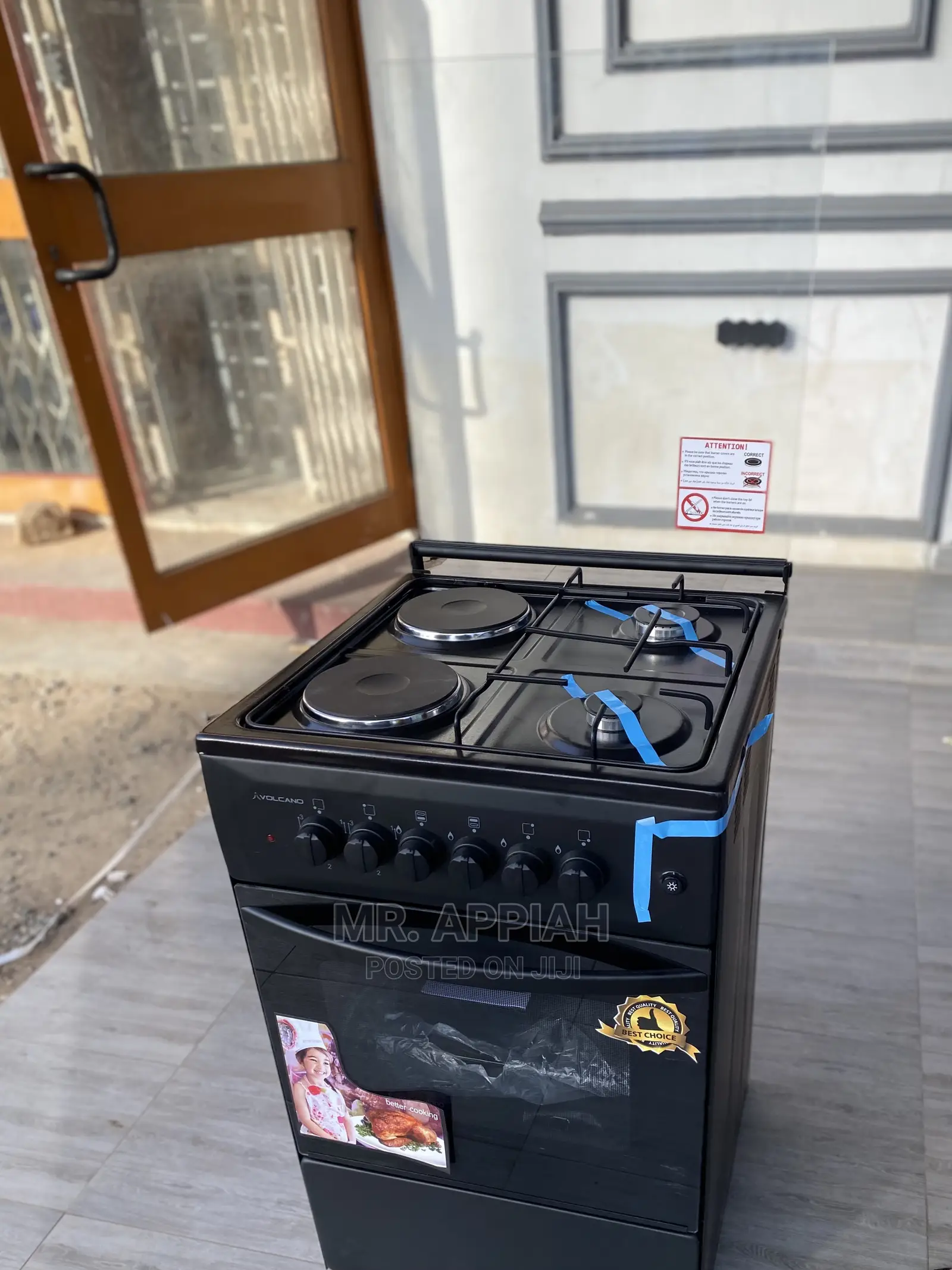 Classic Design 50*50 Ferre 2gas Burner+ 2electric Pan(Black)