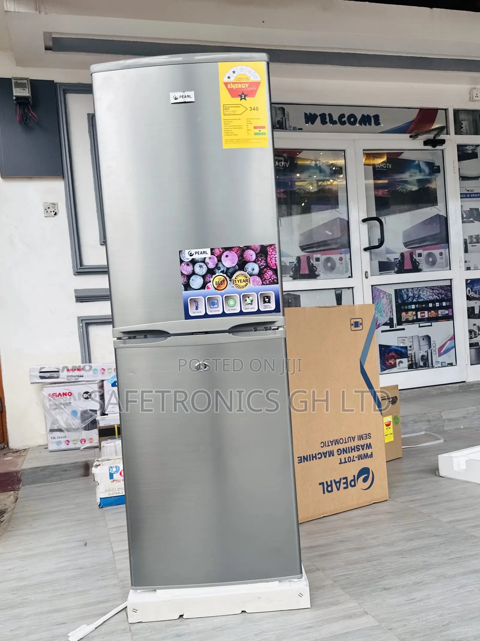 Grab 140 Liters Pearl Doubledoor Bottomfreezer PF-200B Fridg