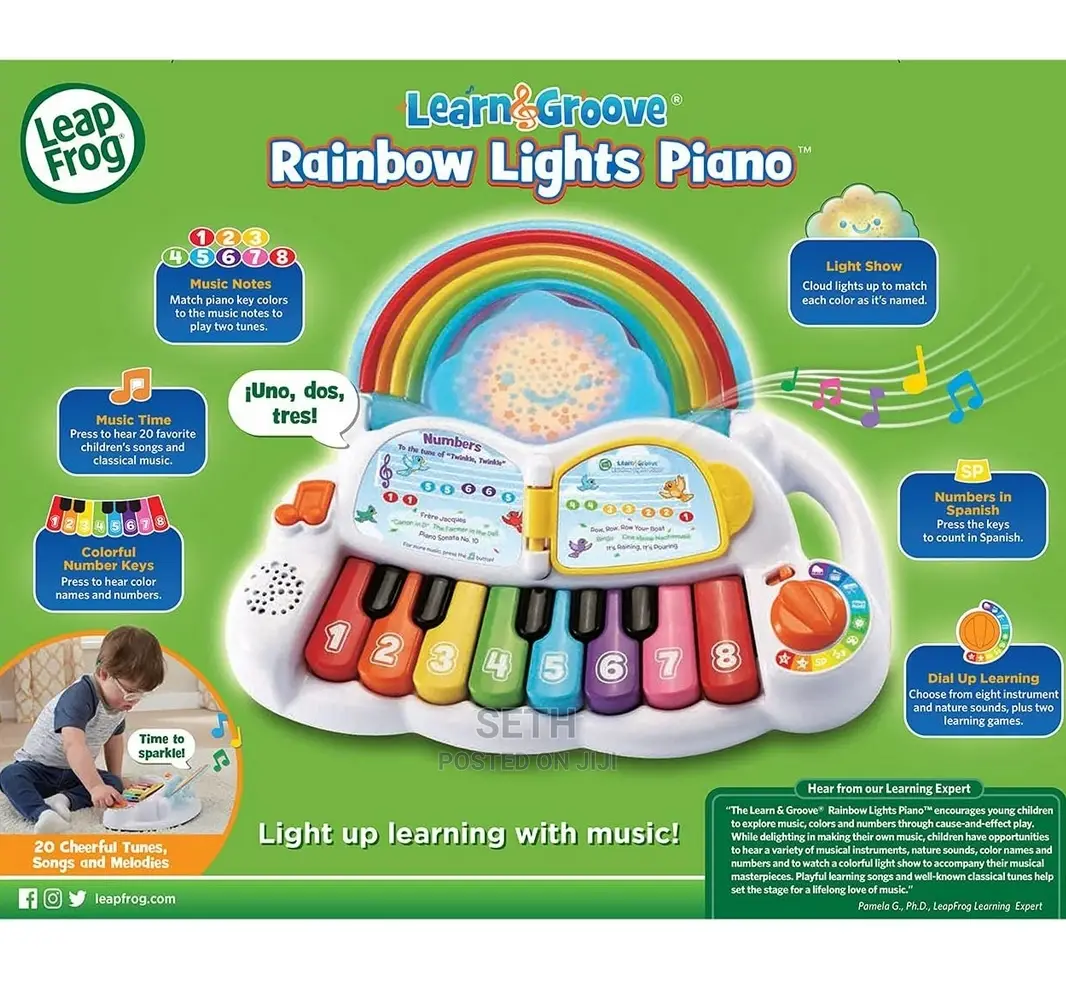 Children Kids Leapfrog Learn and Groove Rainbow Lights Piano