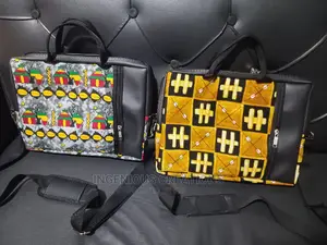 African Print /Leather Offlice/Laptop Bag