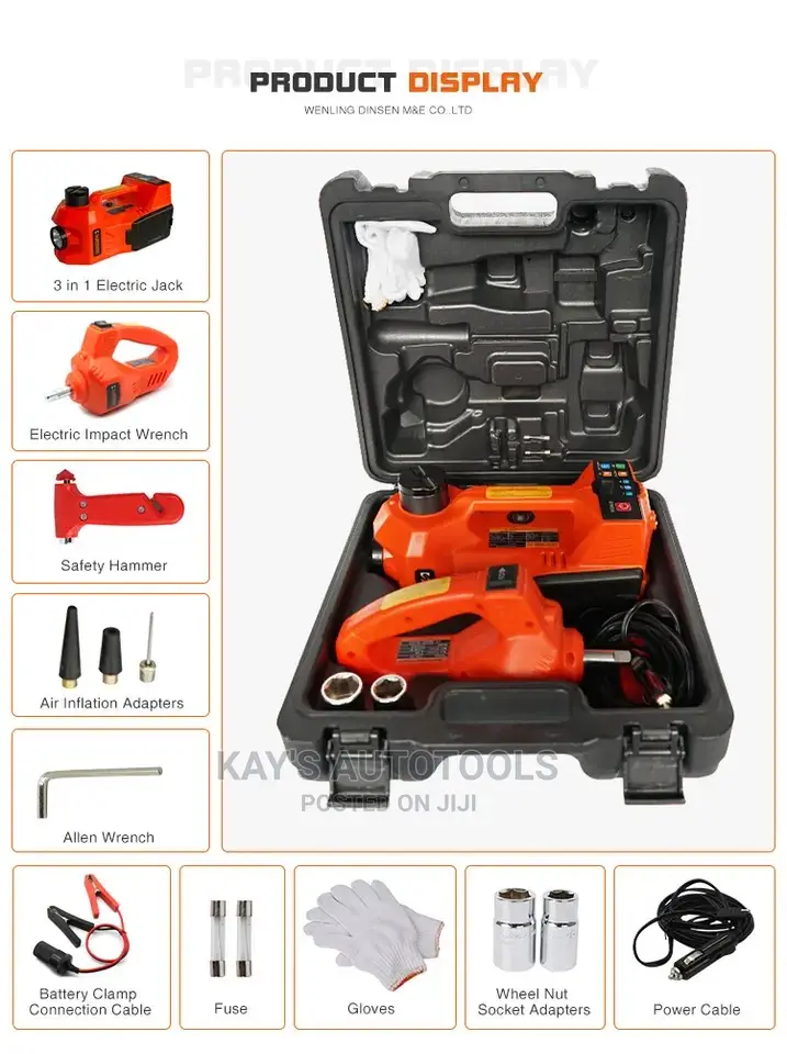 5ton Electric Car Jack With Impact Wrench With Tire Pump