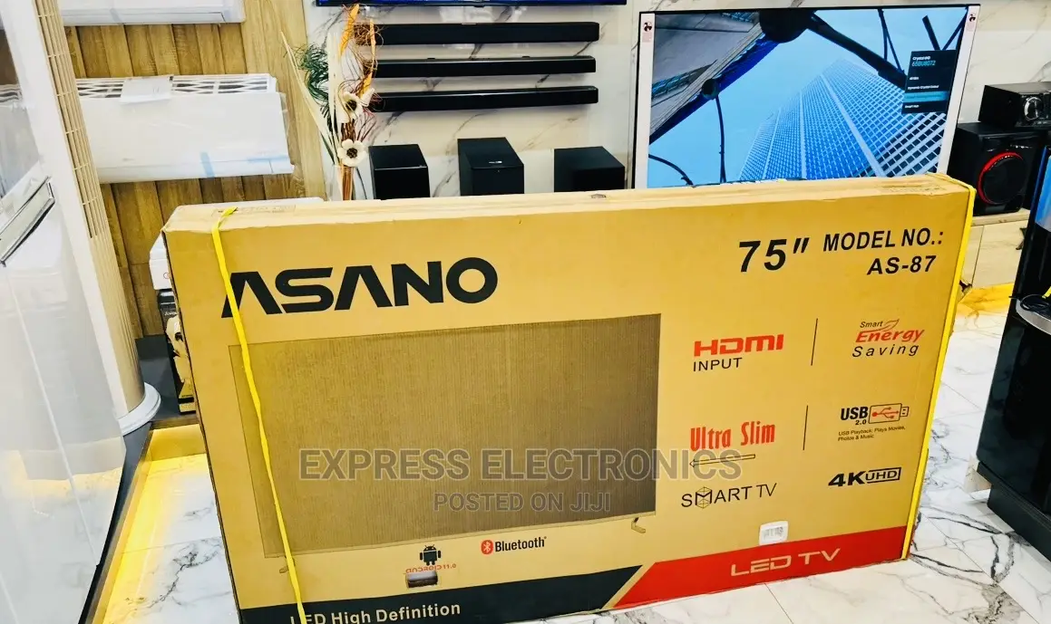 Asano 75”UHD Smart Android Tv  for Cool Price