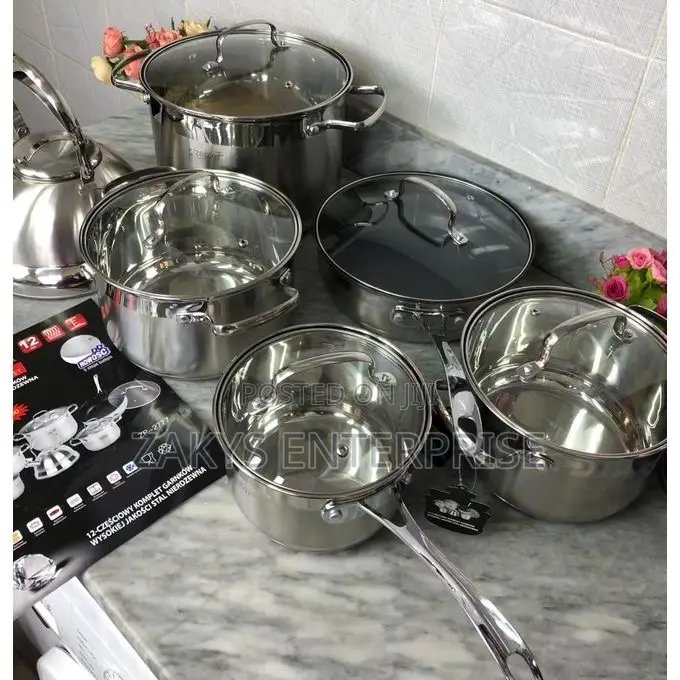 High Quality Stainless Steel Cookware 12pcs Set