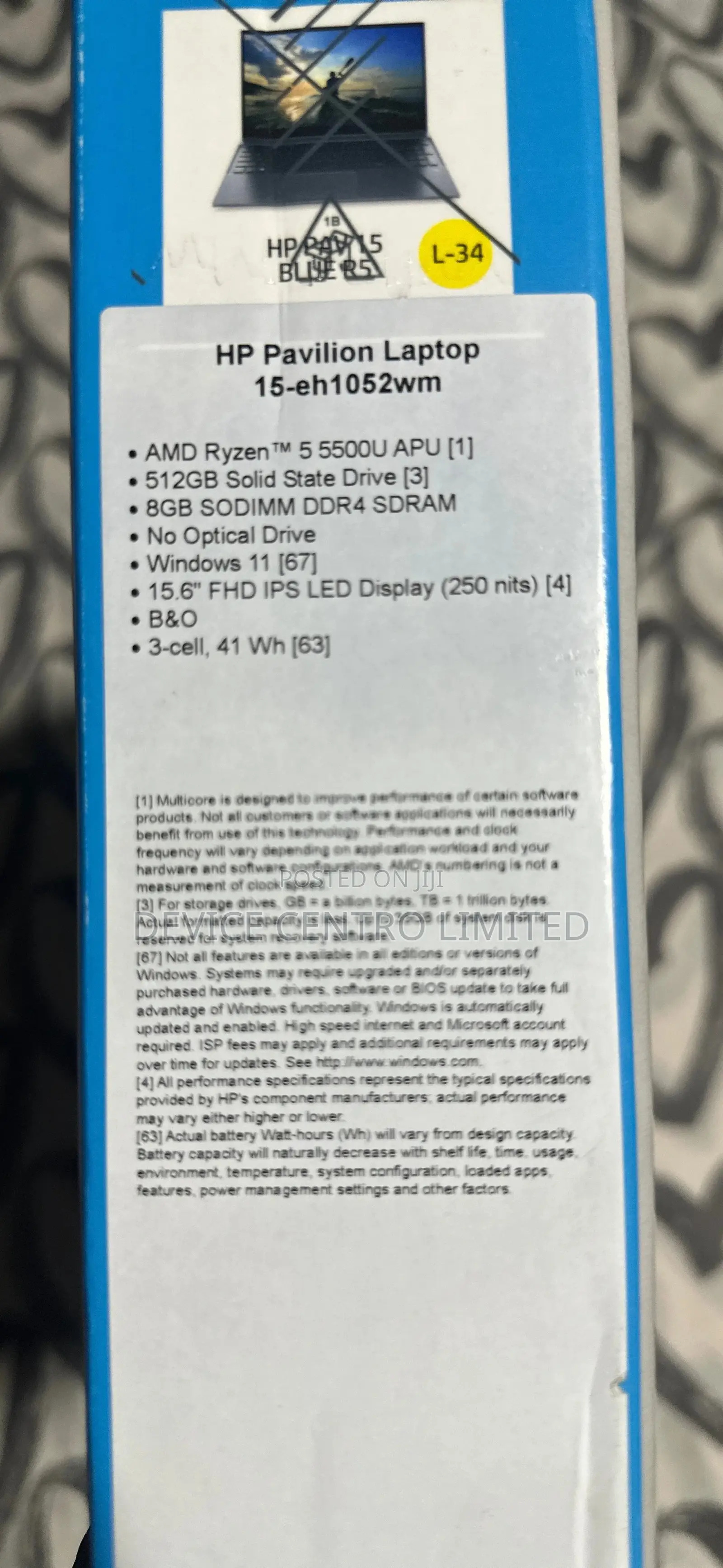 New Laptop HP Pavilion 15 8GB AMD Ryzen 5 SSD 512GB