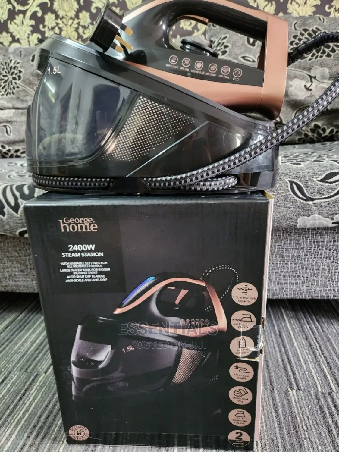 ASDA Black and Rose Gold 2400w Steam Generator Iron
