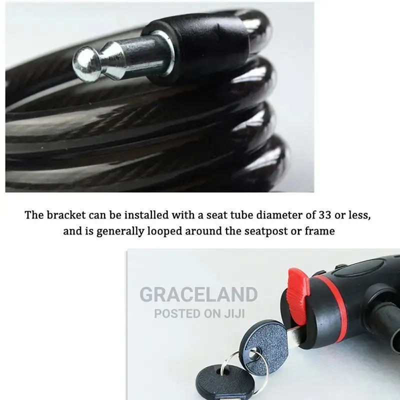 Theft Spiral Steel Cable Universal Protective Bicycle Lock