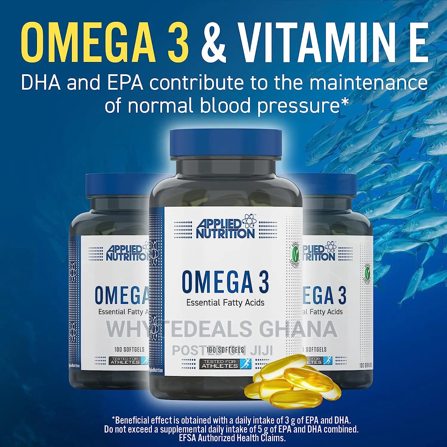 Applied Nutrition Omega 3-omega Fish Oil 1000mg, Epa Dha