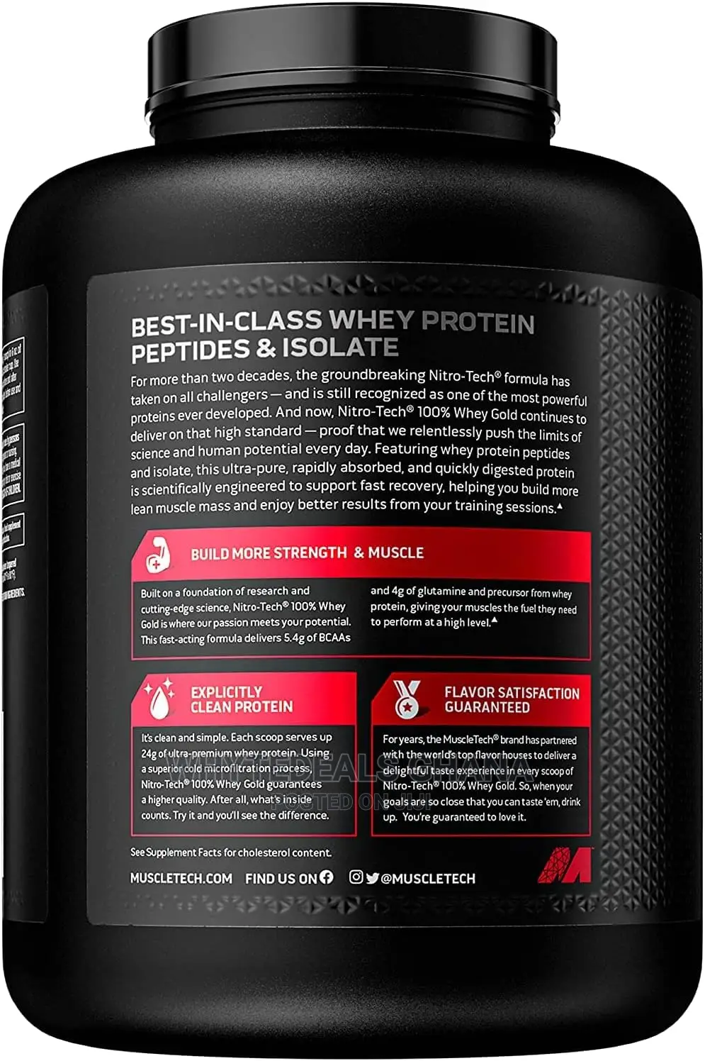 Nitrotech Whey Gold Protein Powder for Muscle GROWTH 5lbs