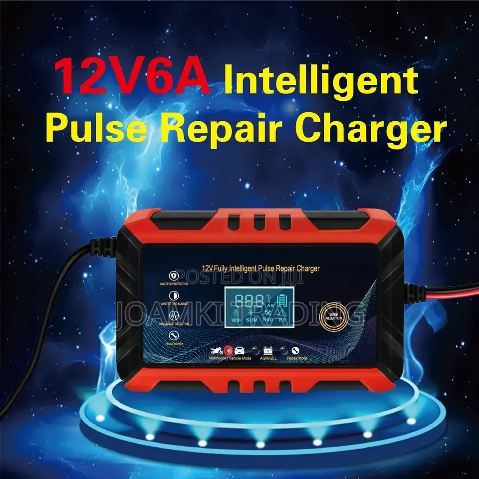 Car Battery Charger,12v Intelligent Pulse Repair LCD Display