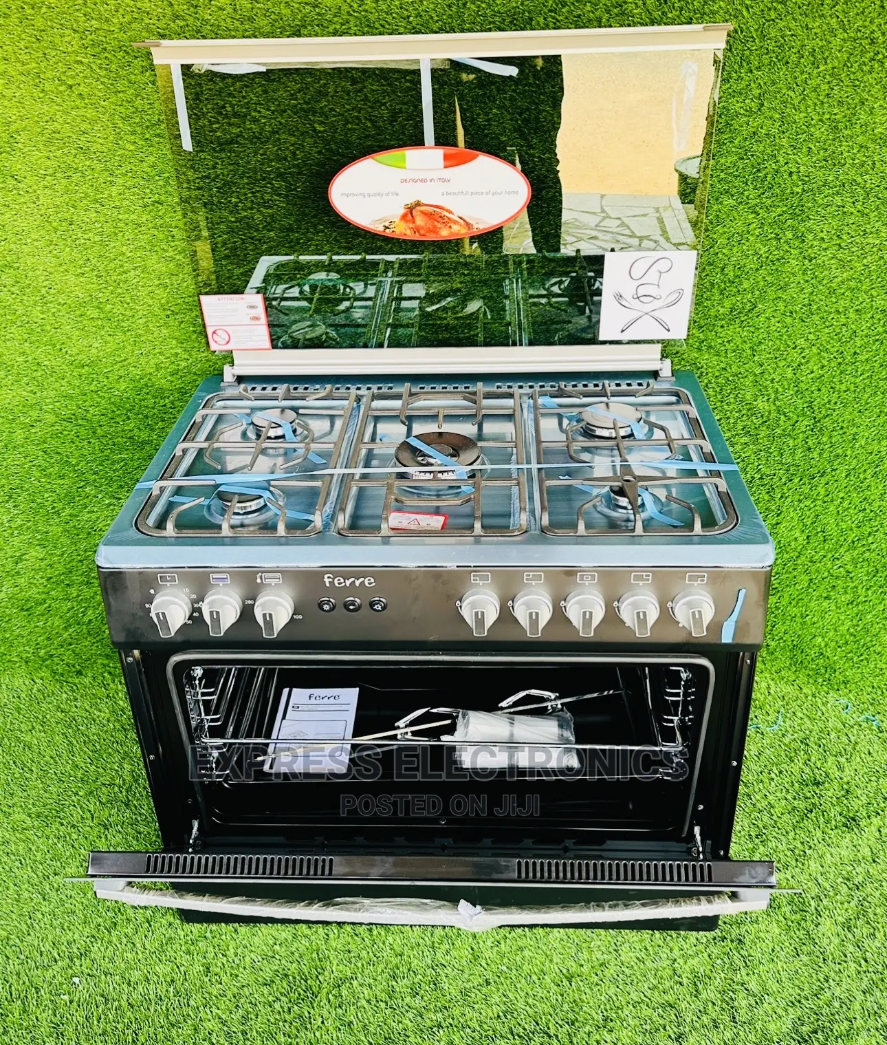 Cool Pretty Price Black 60/906burner Gas Cooker Rotisserie