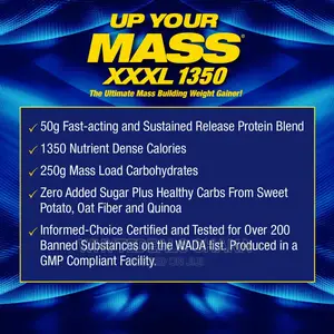 Mhp Up Your Mass Xxxl 1350 Body Building Weight Gainer 6lbs