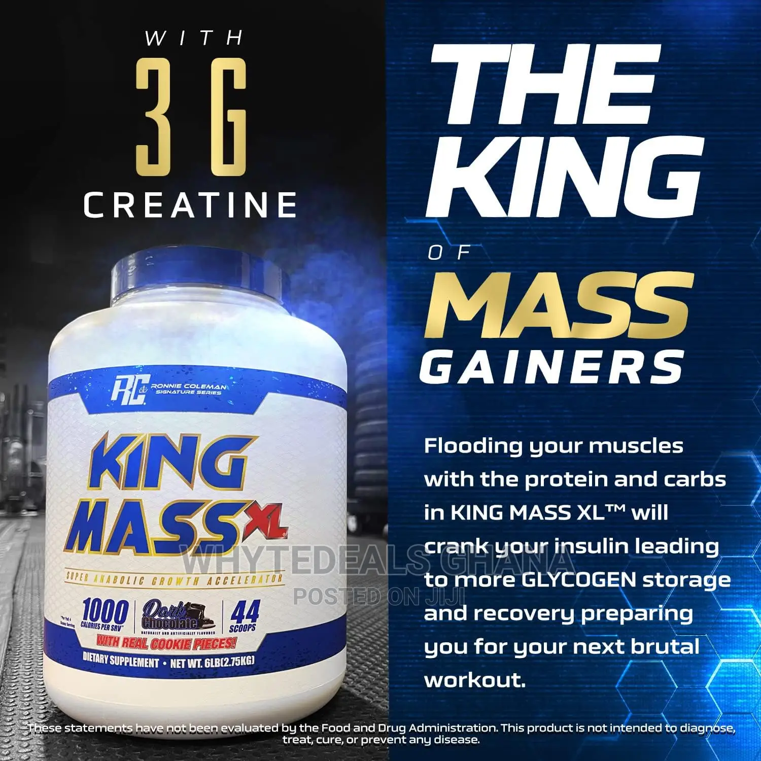 Ronnie Coleman King Mass XL PROTEIN WEIGHT Gainer 10lbs