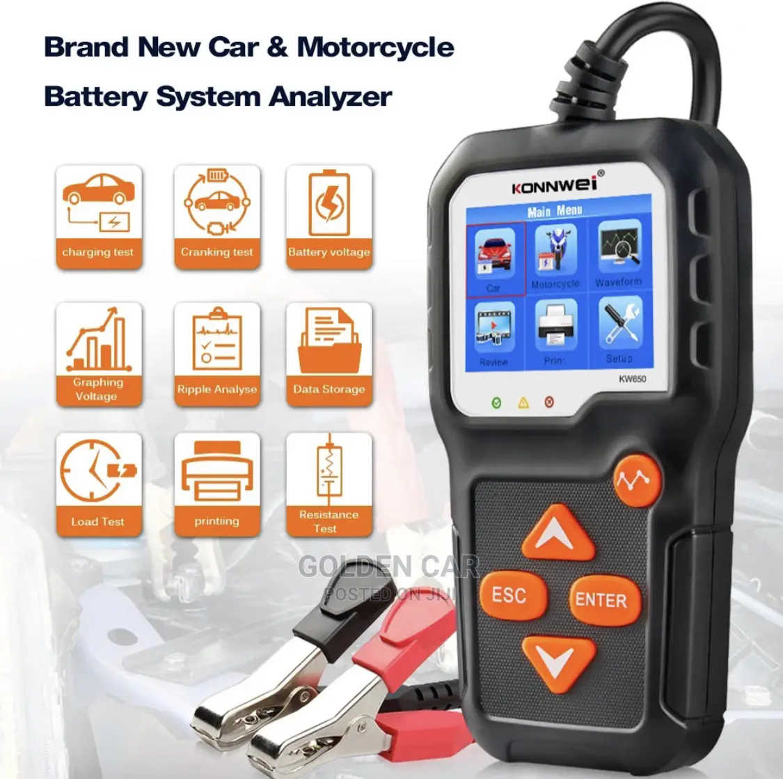 Konnwei KW650 Car Battery Tester 6v-12v