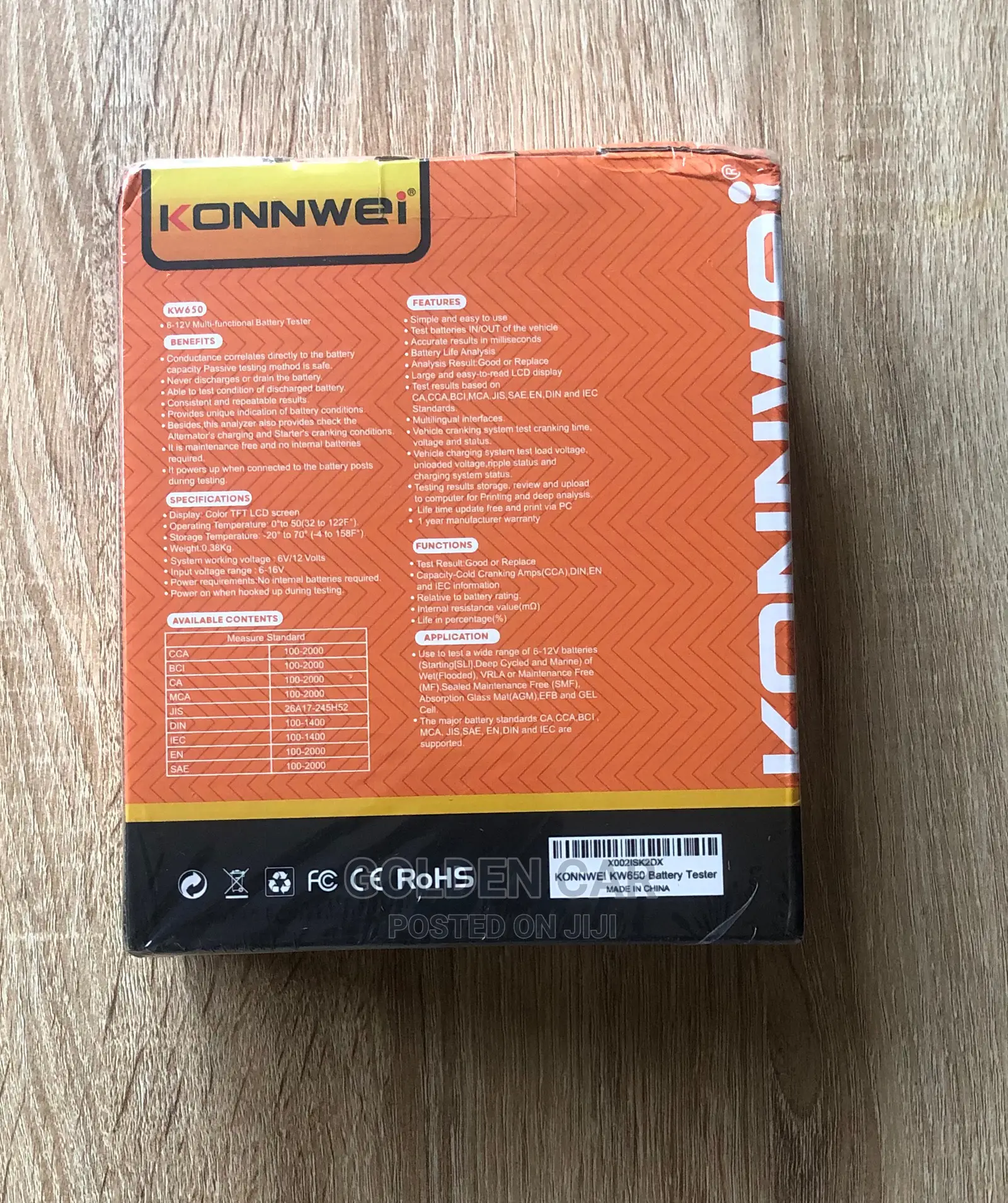 Konnwei KW650 Car Battery Tester 6v-12v