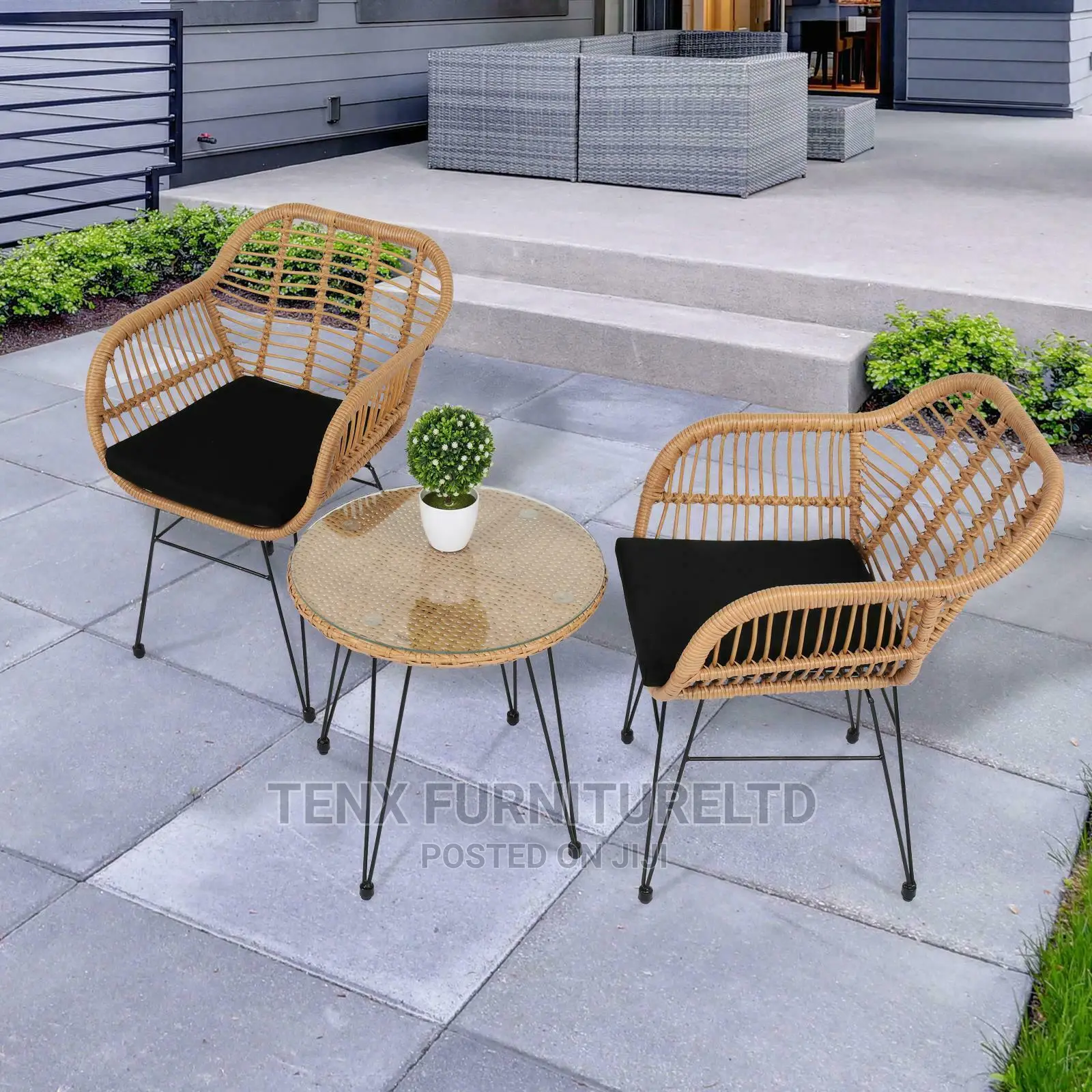 3 Piece Rattan Garden Furniture Set Indoor Outdoor Patio Wic