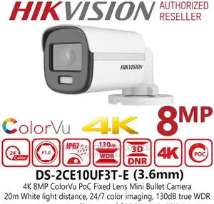 Colorvu Poc Fixed Mini Bullet Camera DS-2CE10UF3T-E
