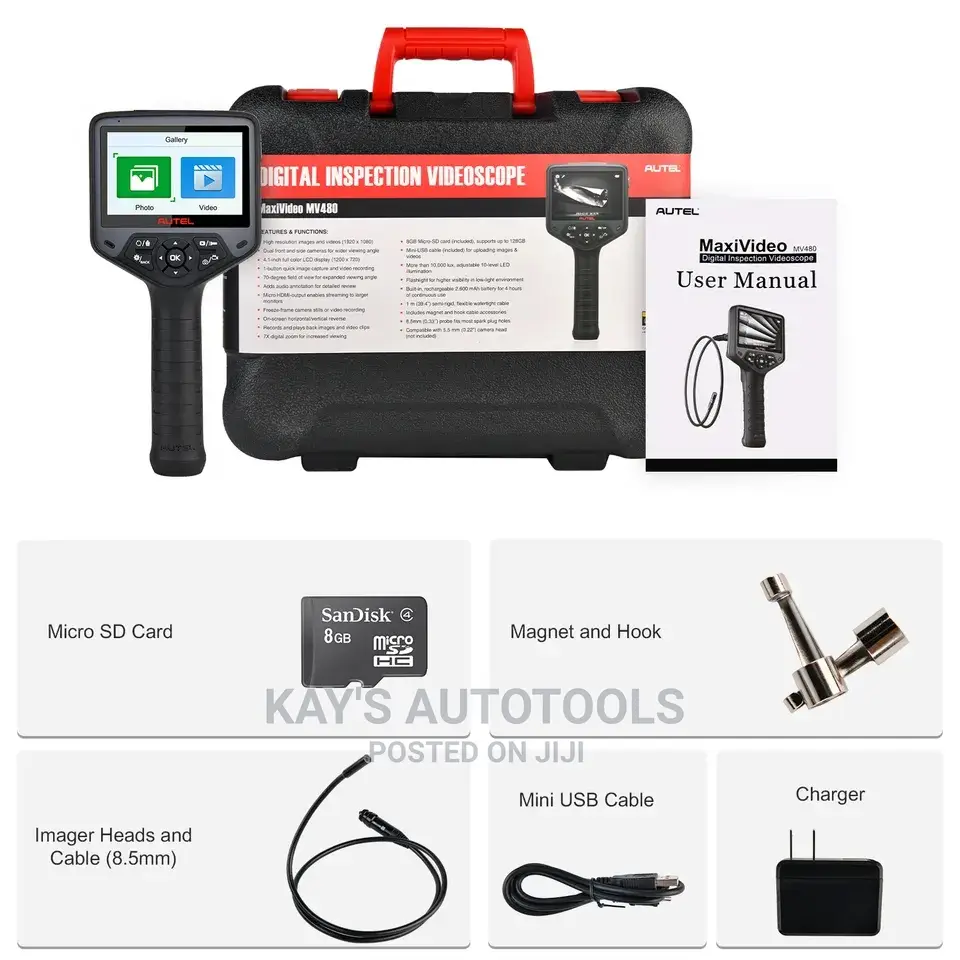Autel Mv480 Industrial Borescopehd Digital Inspection Camera