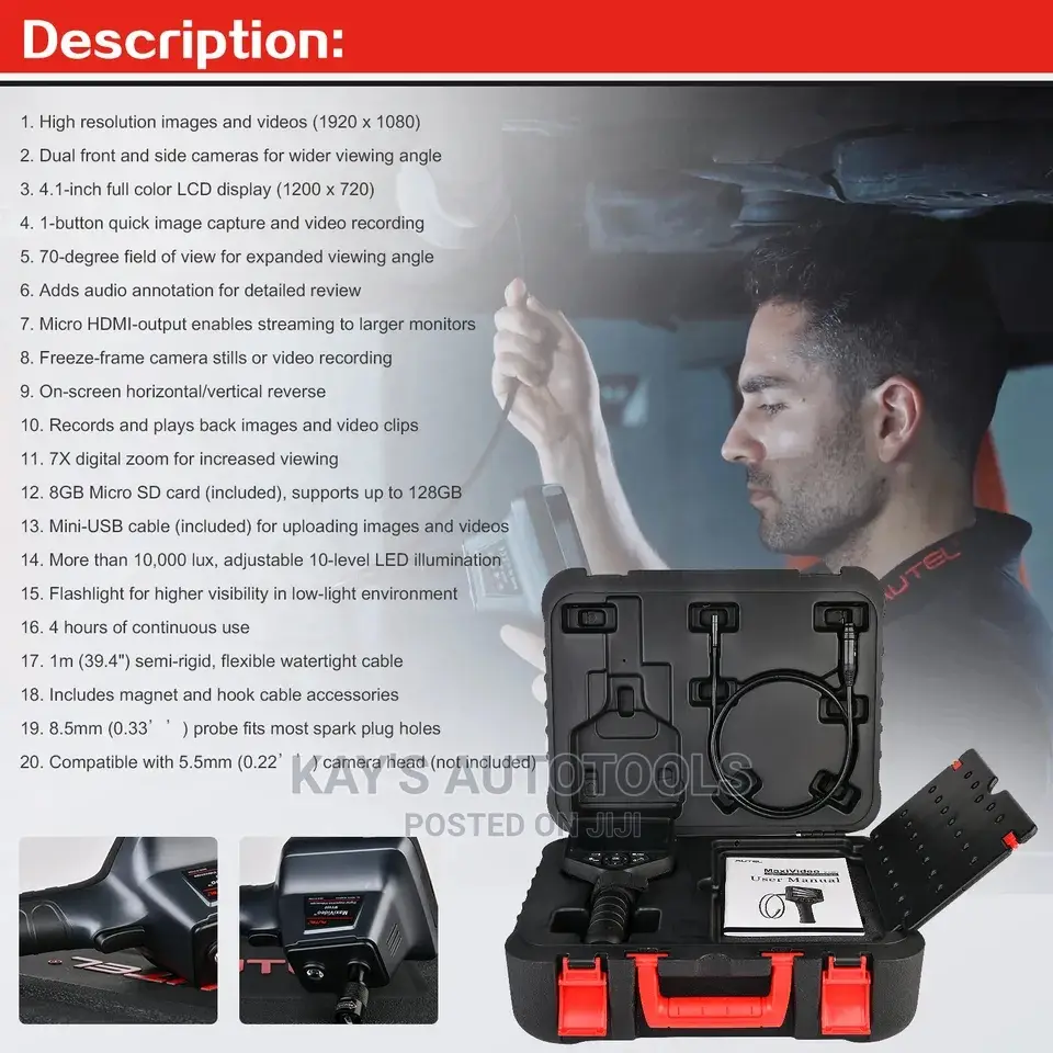 Autel Mv480 Industrial Borescopehd Digital Inspection Camera