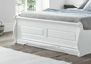 White Wooden Marseille Ottoman Sleigh Double/4ft6 Bed Frame