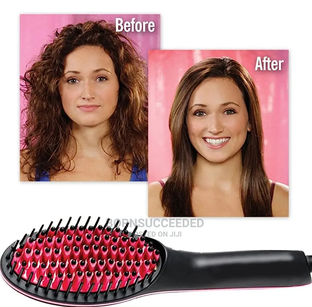 Plenteous Hair Ceramic Brush Hair Straightener Comb