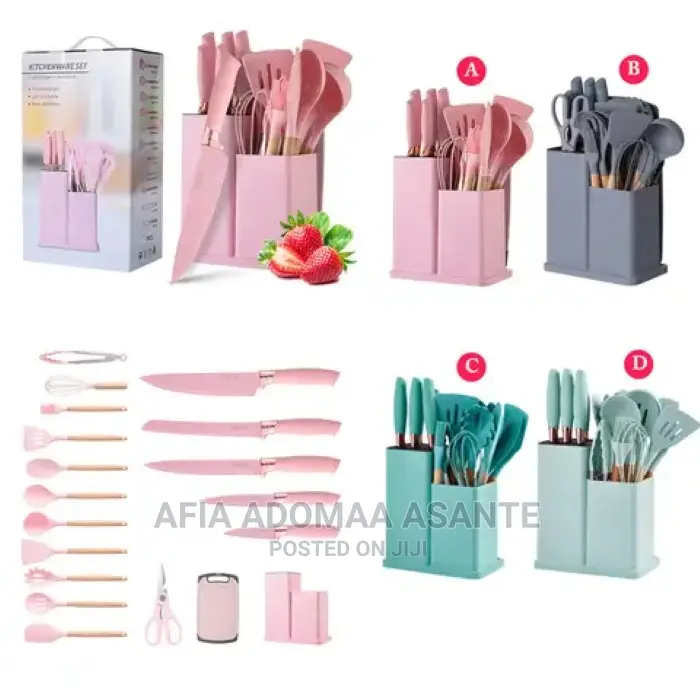 19 Pieces Silicon Spoon Set