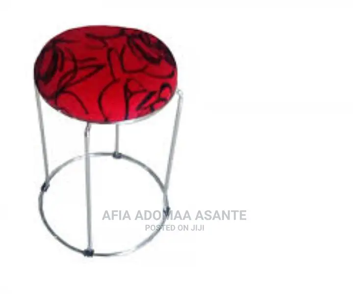 Round Cushion Metallic Bar/Hall Stool