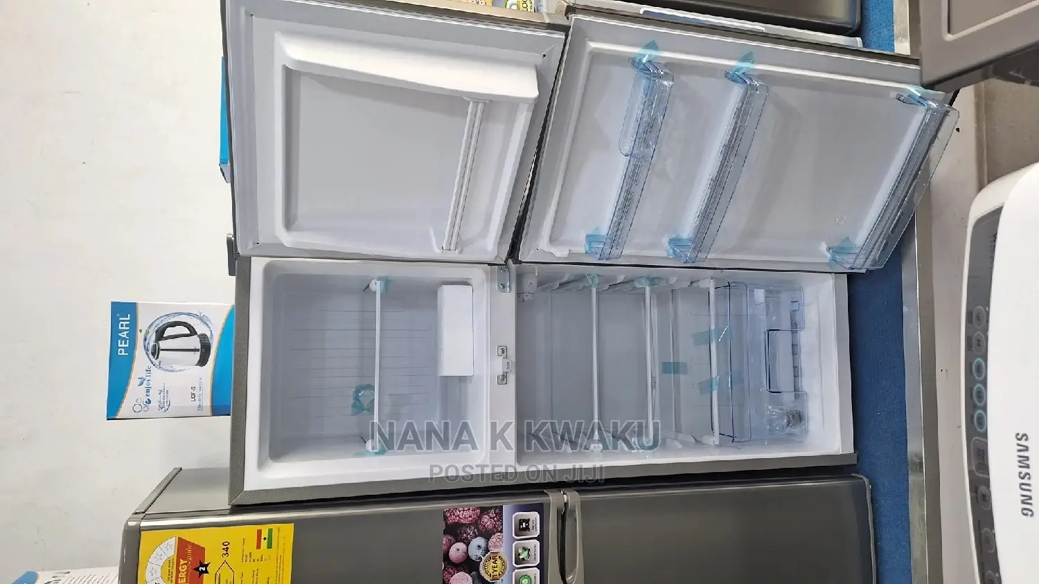 Super Cool Pearl Pf20 Double Door Fridge With Top Freezer