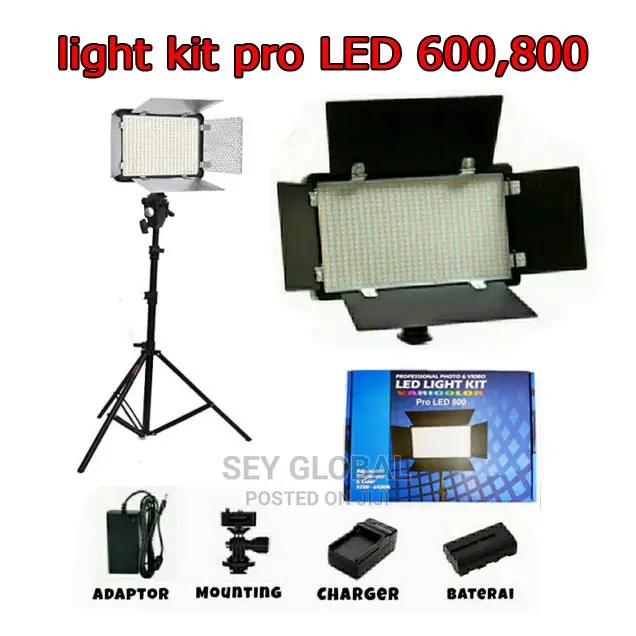 PRO LED 600 Light KIT With Battery and Adapter