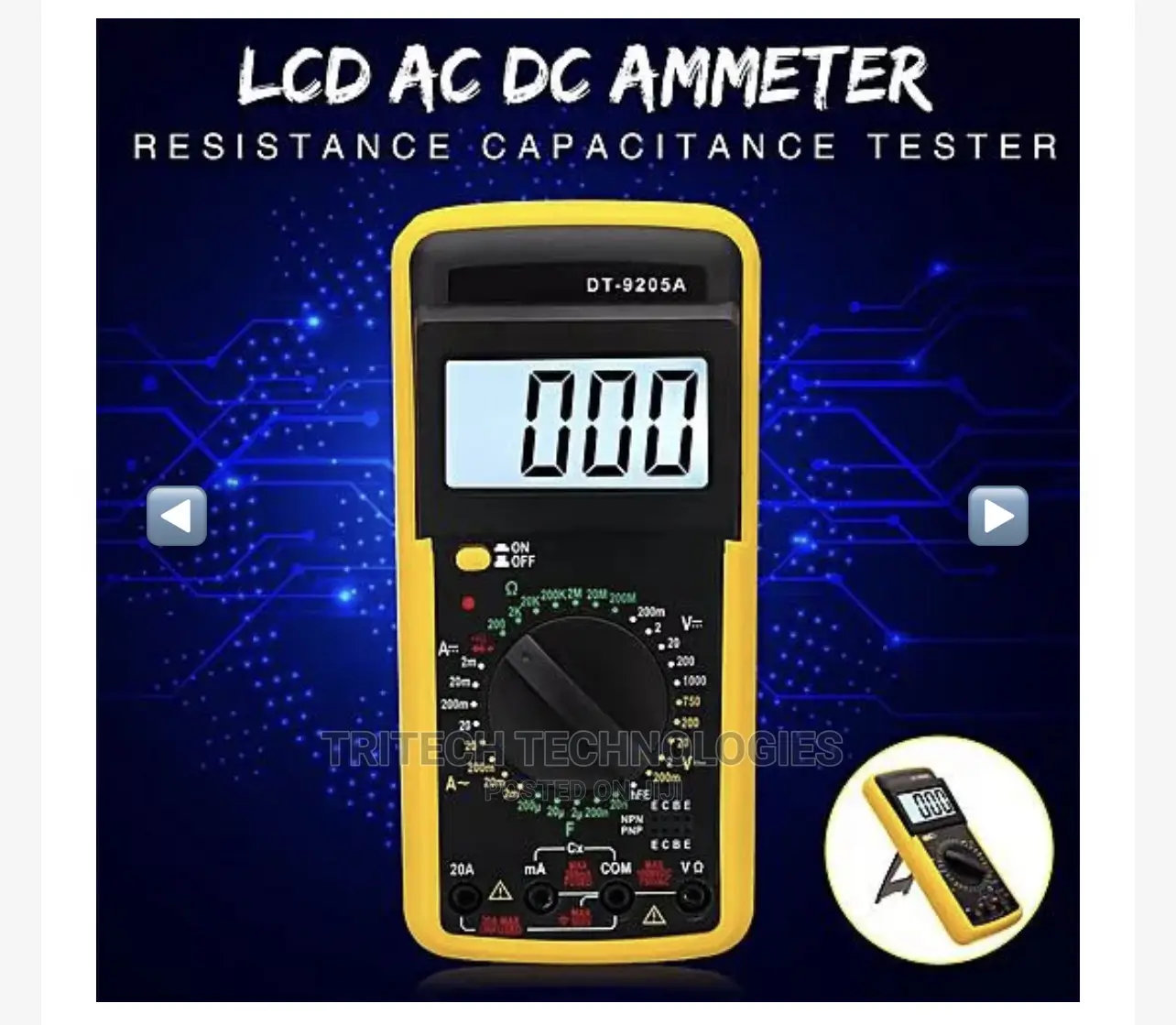 Universal Dt-9205a Digital Multimeter LCD Ac/Dc Ammeter