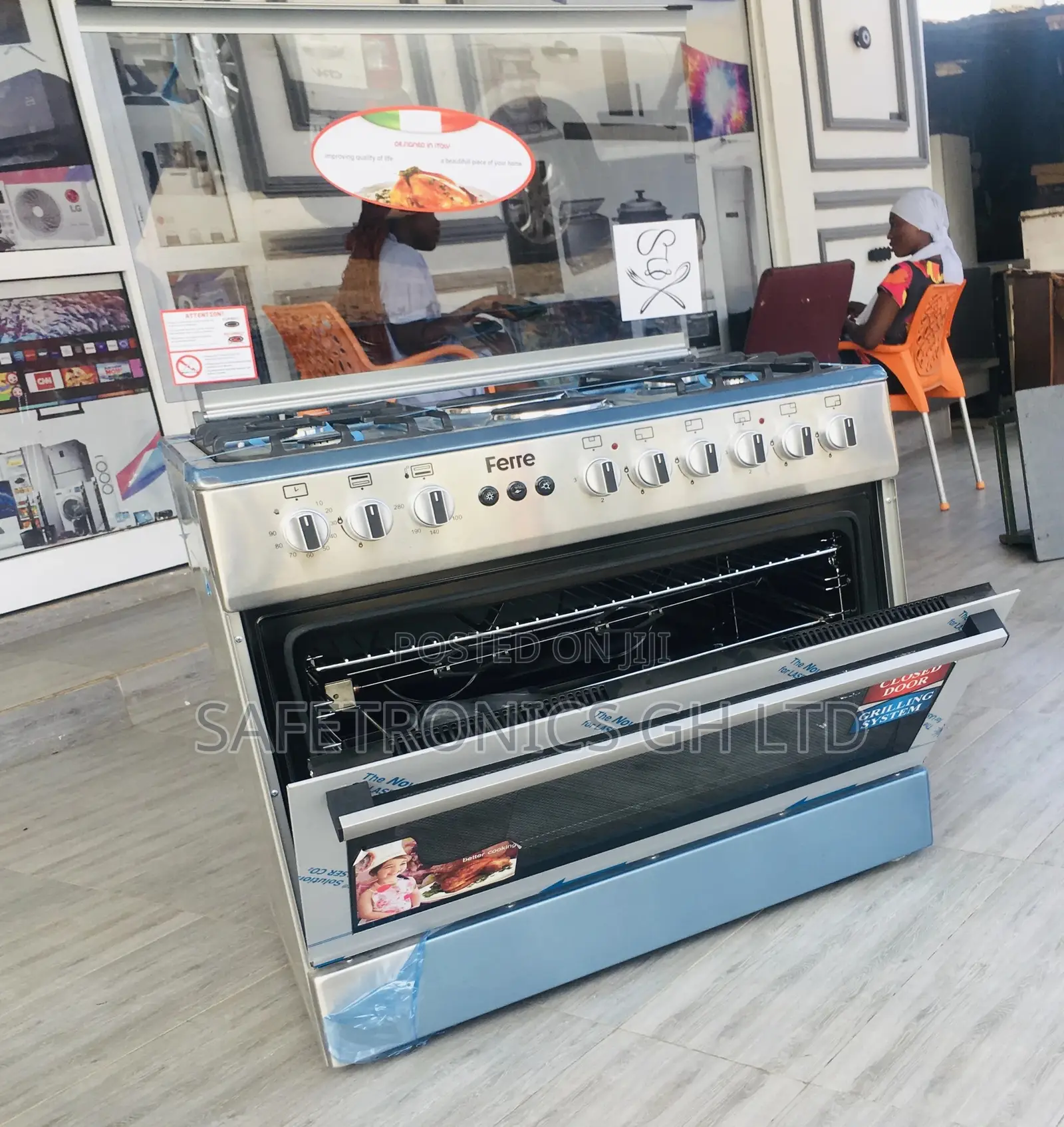 Neatly Sealed Ferre 6 Gas Burner Oven With Grill Ferre 60x90