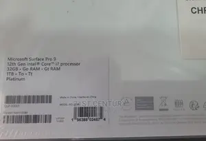 New Laptop Microsoft Surface Pro 9 32GB Intel Core I7 SSD 1T