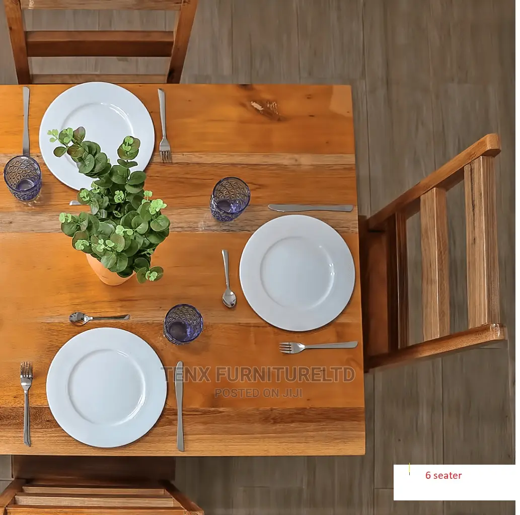 Dining Set 6 Seater (Dark or Light Finish.) Wooden
