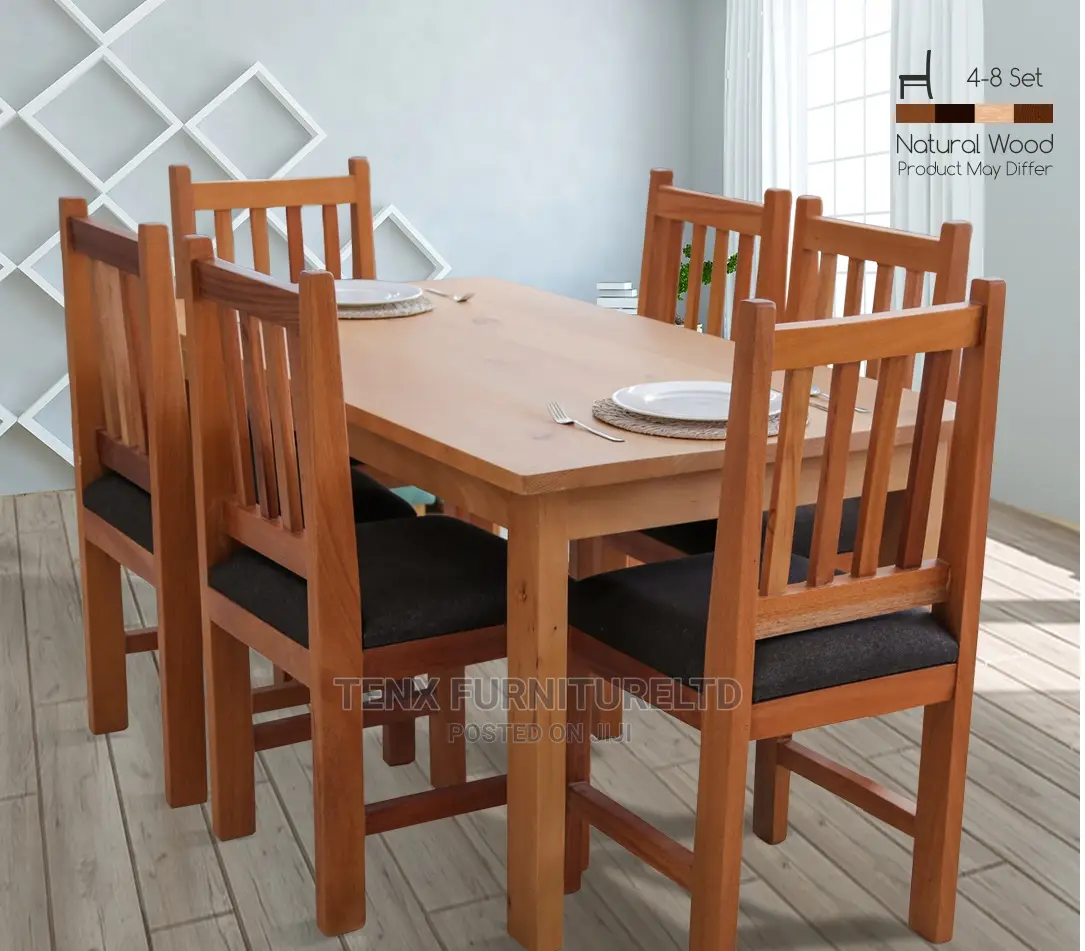 Dining Set 6 Seater (Dark or Light Finish.) Wooden