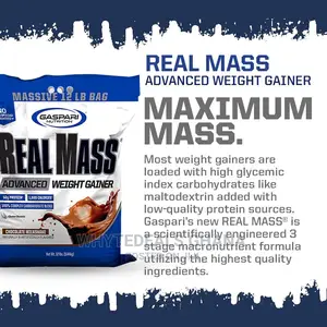 Gaspari Nutrition Real Mass PROTEIN, Advanced Weight Gainer