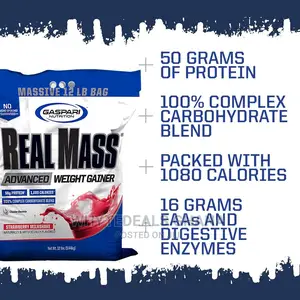 Gaspari Nutrition Real Mass PROTEIN, Advanced Weight Gainer