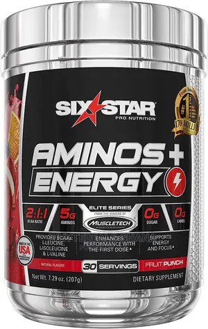 Six Star Aminos Plus Energy, BCAA Powder, MUSCLE GROWTH