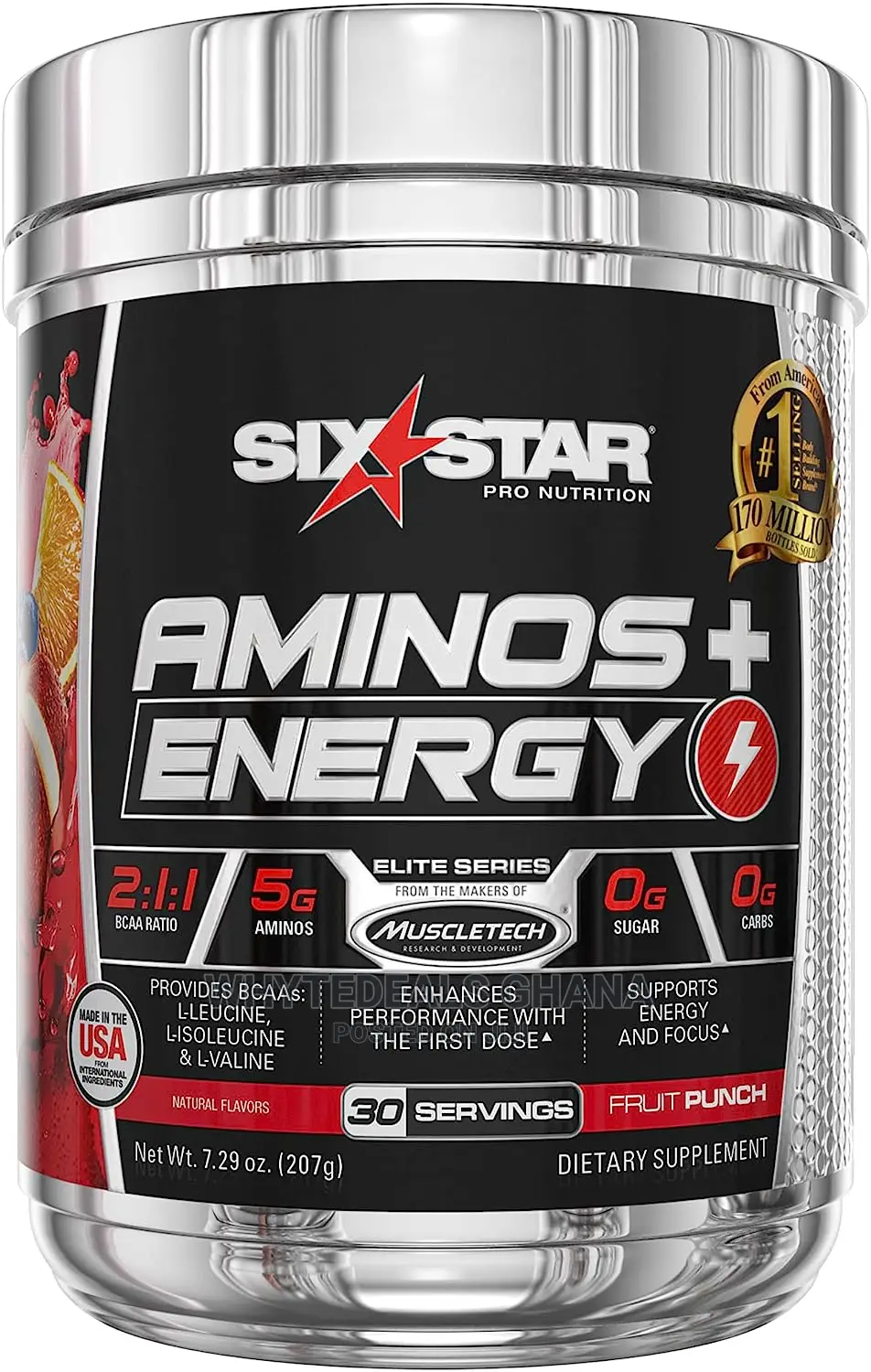 Six Star Aminos Plus Energy, BCAA Powder, MUSCLE GROWTH