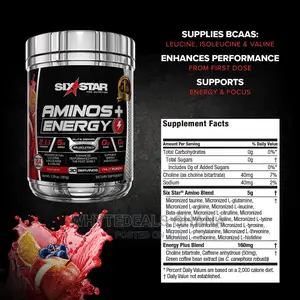 Six Star Aminos Plus Energy, BCAA Powder, MUSCLE GROWTH
