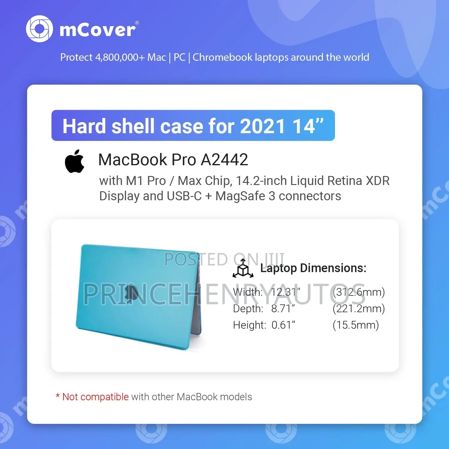 McOver Case Compatible Only for 2021~2023 14.2” Macbook Pro