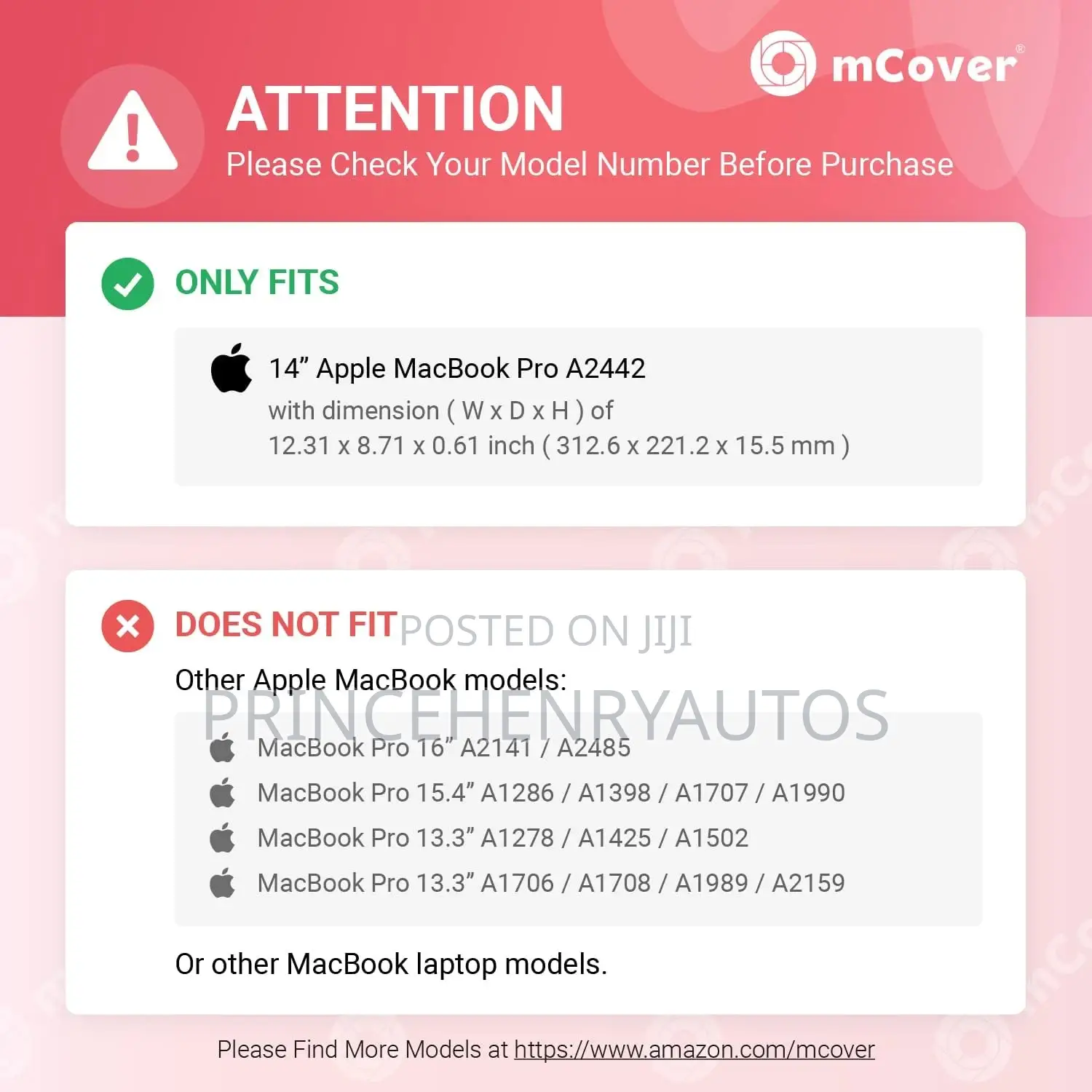McOver Case Compatible Only for 2021~2023 14.2” Macbook Pro