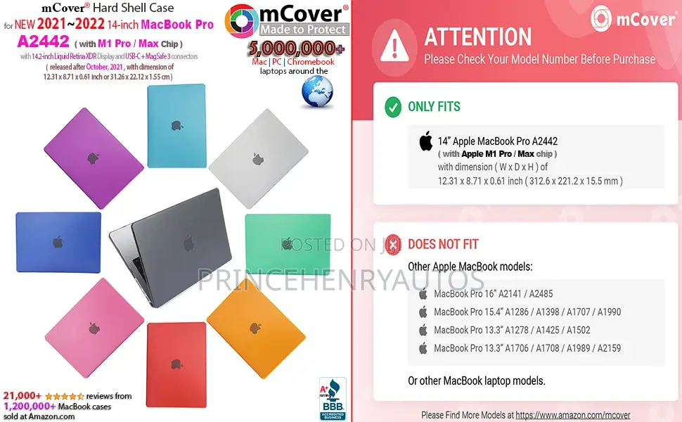 McOver Case Compatible Only for 2021~2023 14.2” Macbook Pro