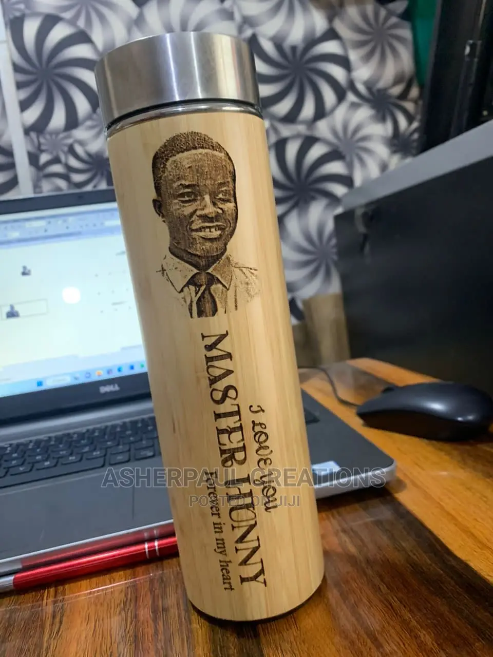 Customize Bamboo Flask And Bamboo Book With Pen
