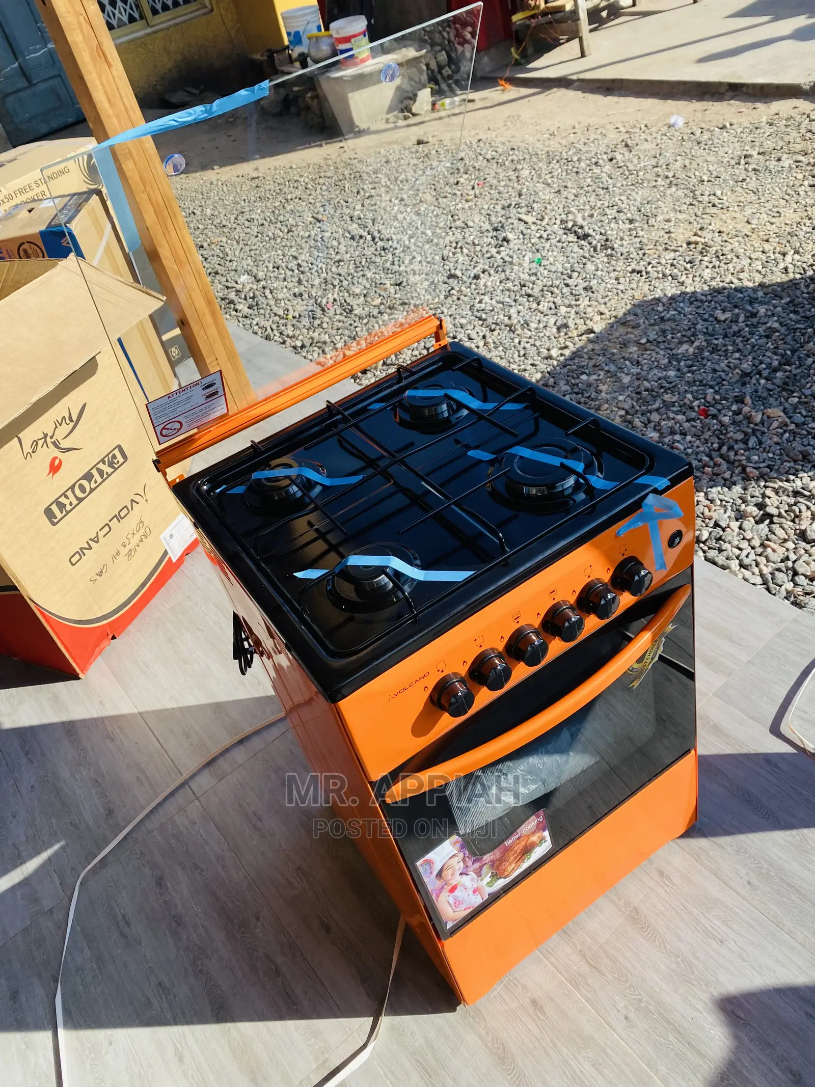 Lovely Volcano 4 Gas Cooker on Sale(Orange Color) 