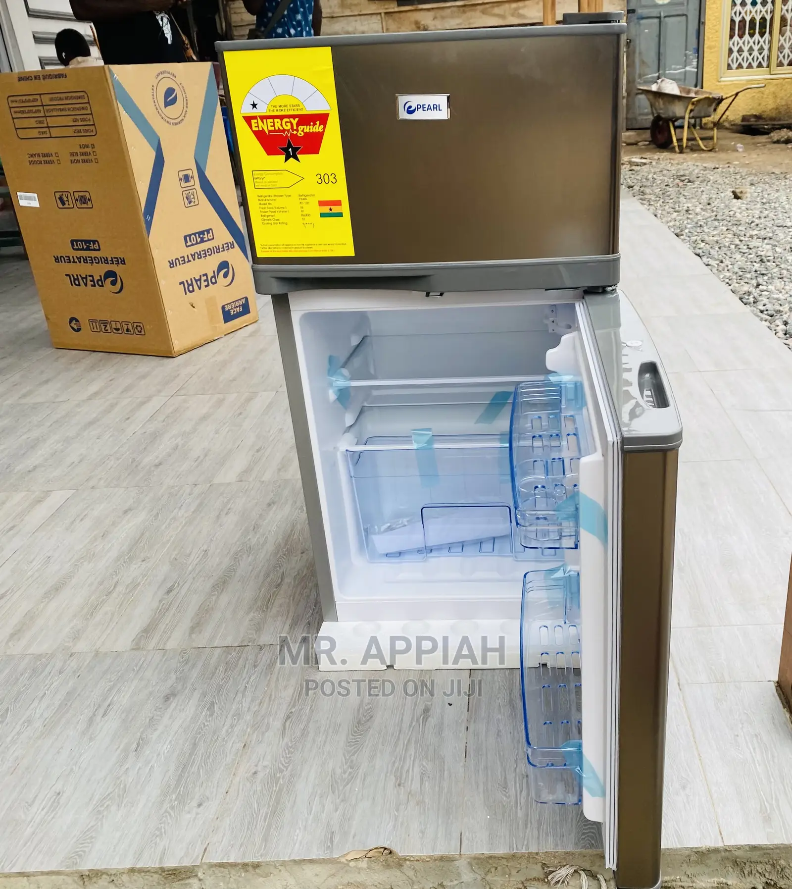 Grab Pearl 10T Top Mount Freezer Fridge(Dark Gray).