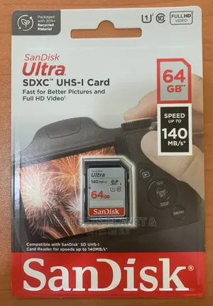 Sandisk Ultra SDHC Camera Memory Card - 64gb 140mbps