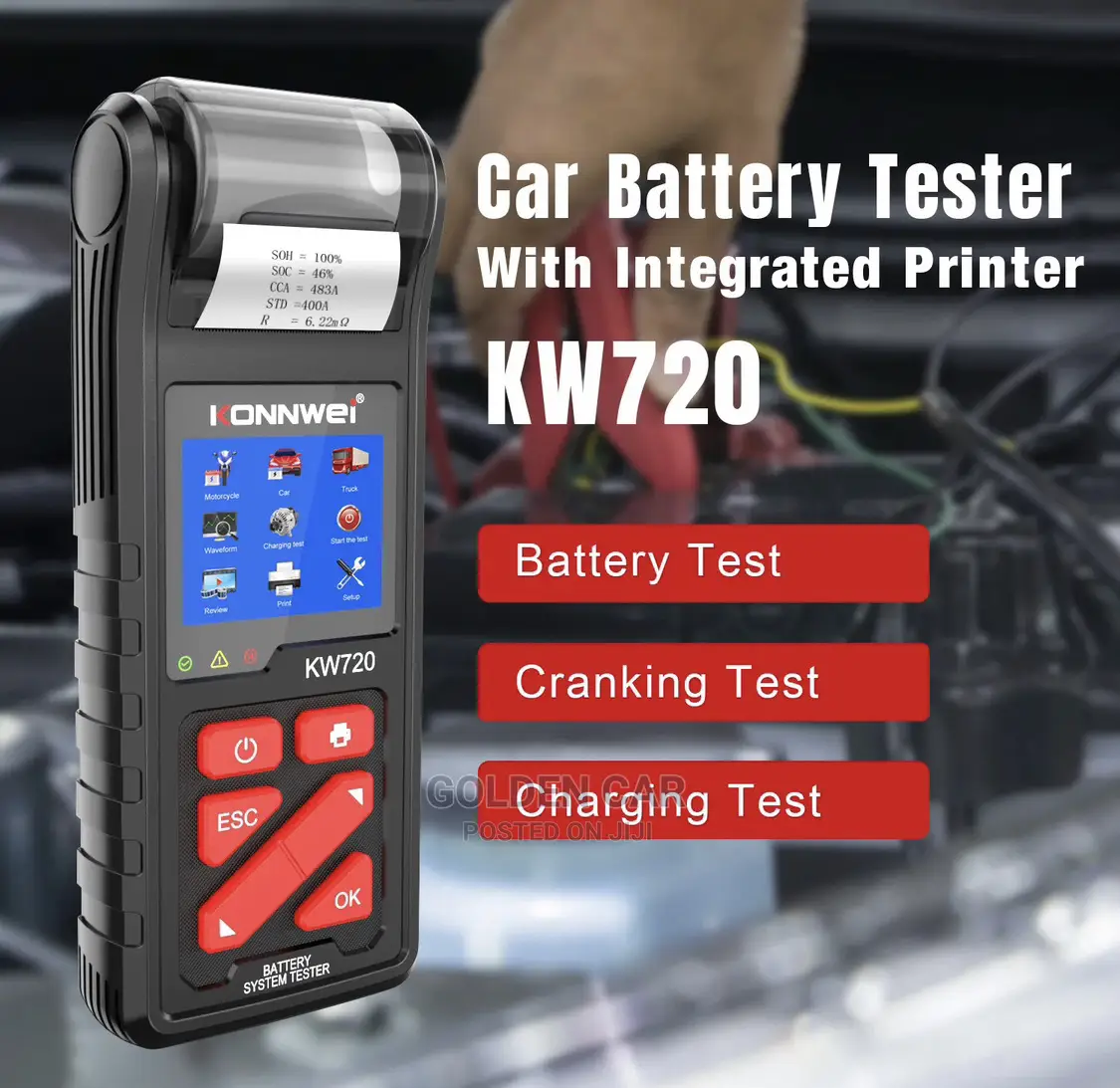 Konnwei Kw720 Car Battery Tester 6v,12v,24v